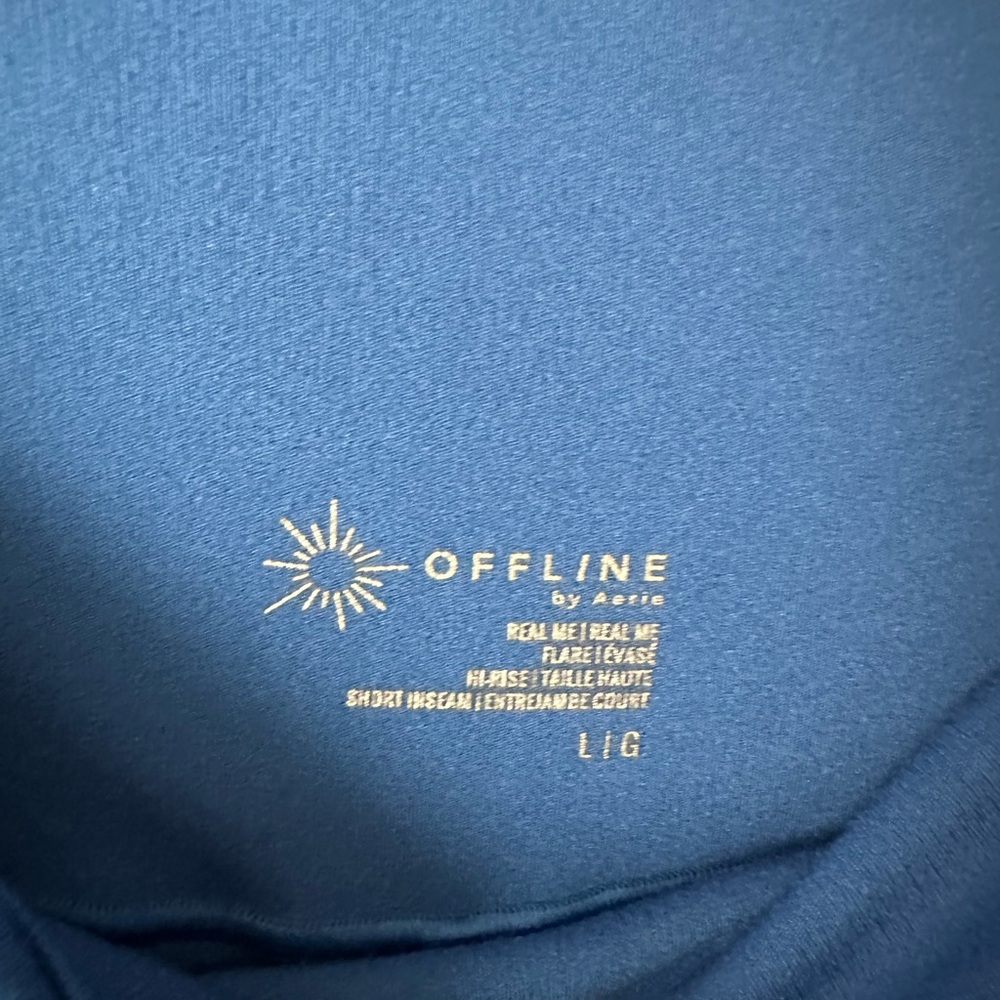 aerie Offline Flare Leggings High-Waist in Royal Blue with Crossover Waist Large - Picture 4 of 4